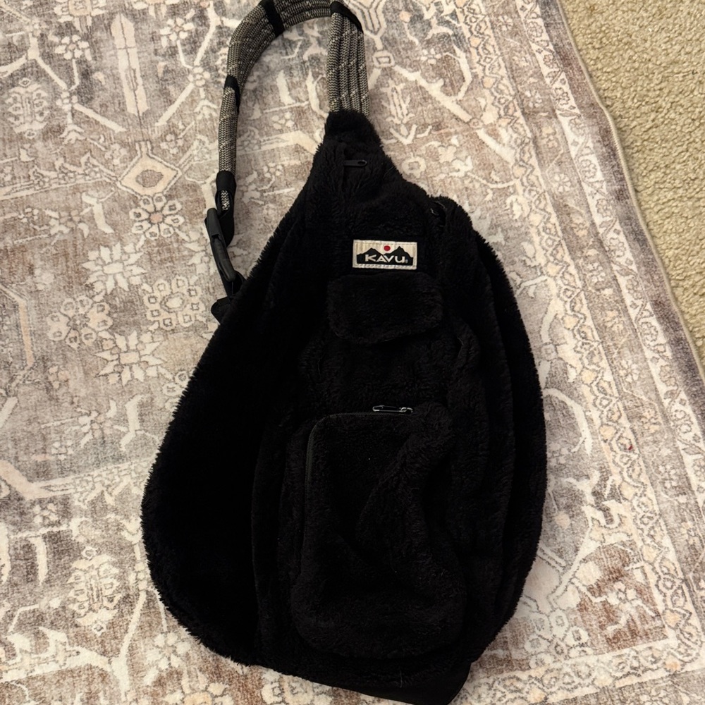 Kavu Plush Black Sling Bag